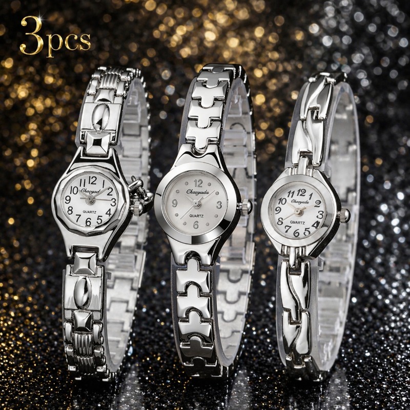 Set Jam Tangan Wanita Modis 3  - Luxury Watch With Arabic Numerals ulasan dan harga