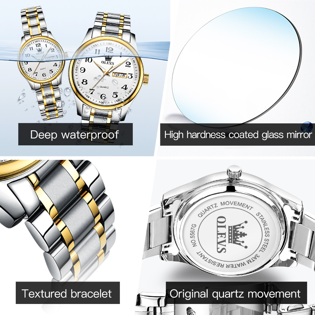 OLEVS Jam Tangan Pasangan Fash - Best Luxury Quartz Watch ulasan dan harga